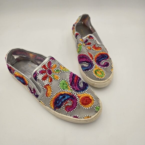Wanted Shoes - Wanted Womens Colorful Slip-On Sneakers Size 9.5 Multicolor Textile Pre-Owned